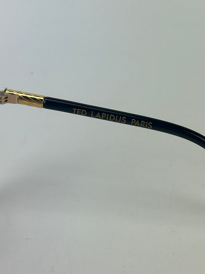 Vintage Ted Lapidus Black White and Gold Sunglasses c1970s