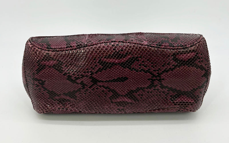 Gucci Purple Python Lady Lock Bag with Bamboo Handle