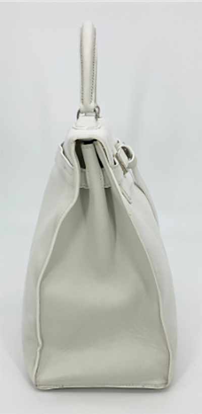 RARE Hermes Kelly Flat 35 White Swift Silver PDH – Ladybag