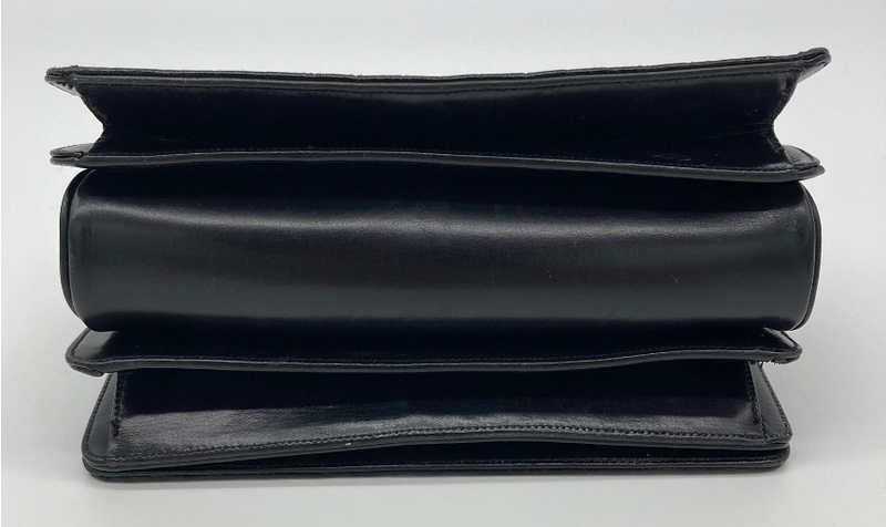 Judith Leiber Vintage Black Alligator Crystal Strap Evening Bag