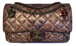 RARE Chanel Metallic Copper Python 2.55 Double Flap Classic