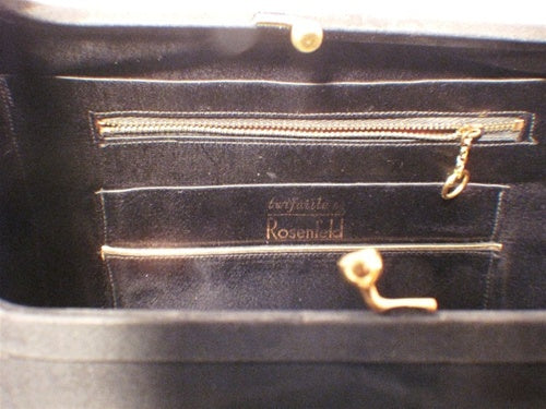 Rosenfeld Vintage Black Silk Faille Handbag