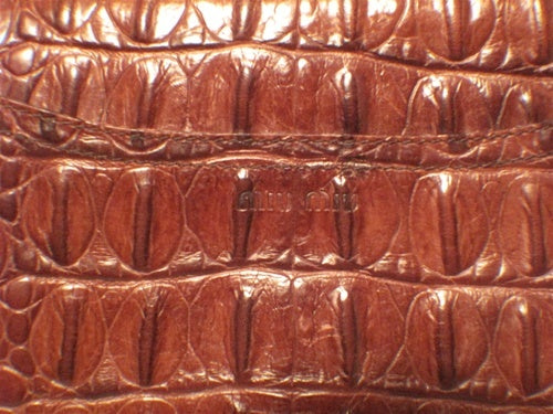 Miu Miu Brown Hornback Alligator Shoulder Bag