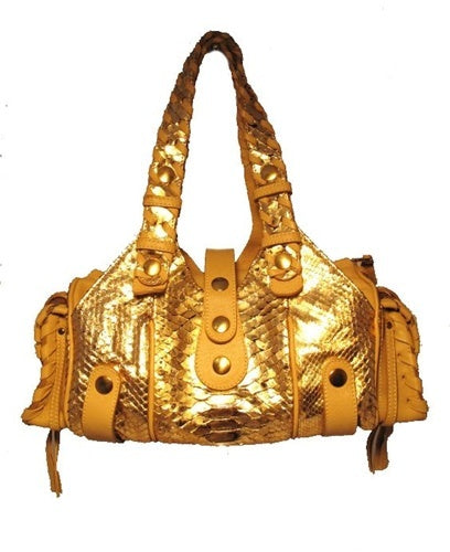 Chloe Rose Gold Snakeskin Handbag