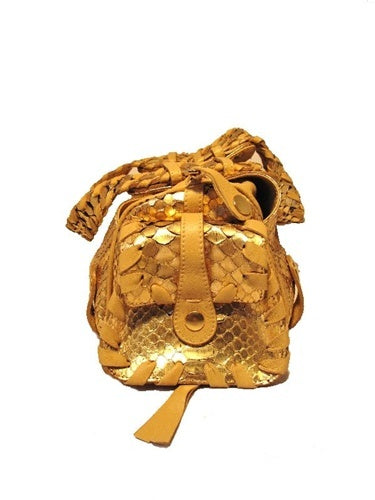 Chloe Rose Gold Snakeskin Handbag