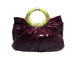 LAI Purple Patent Leather and Python Tote
