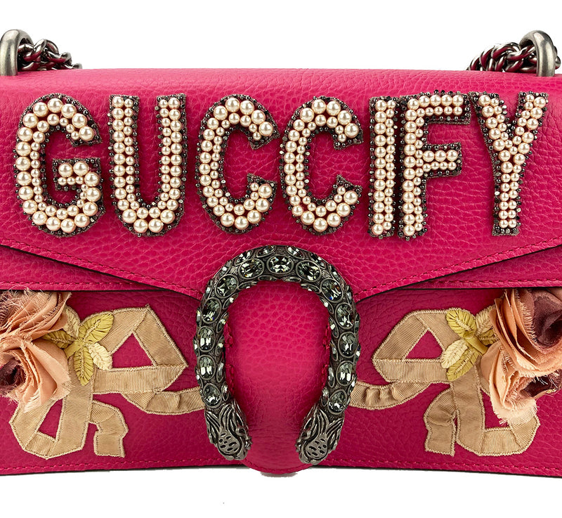 Pink Guccify Dionysus Small Shoulder Bag