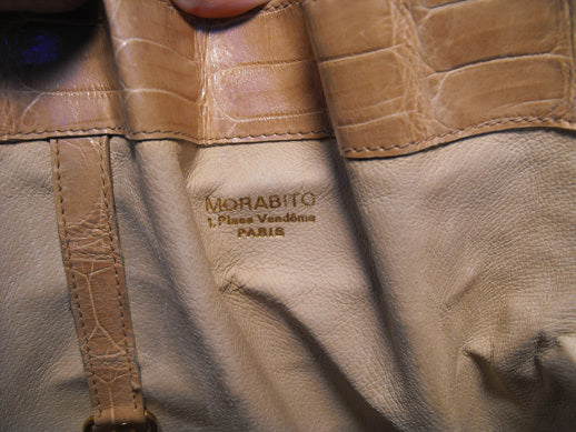 Vintage Morabito Natural Alligator Bucket Shoulder Bag