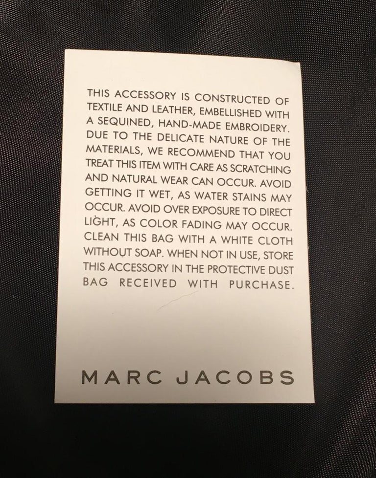 Marc Jacobs black Nylon Beaded Tropical Chappy Bird Tote