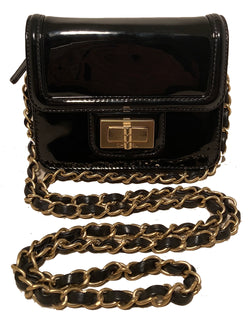 Chanel Mini Black Patent Leather Classic Shoulder Bag