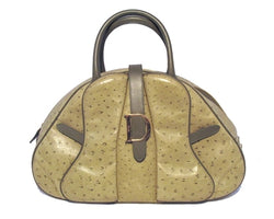 Christian Dior Green Ostrich Leather Handbag