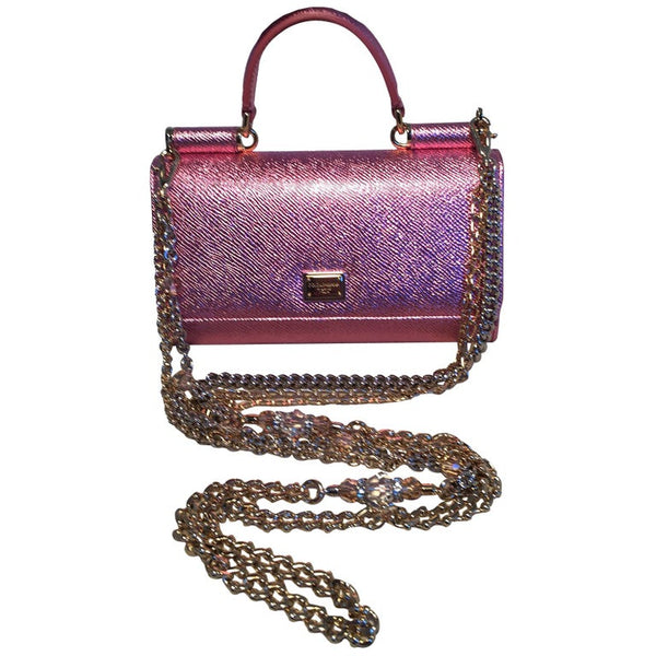 Dolce & Gabbana Pink Dauphine Leather Borse Sicily VON Light Purse