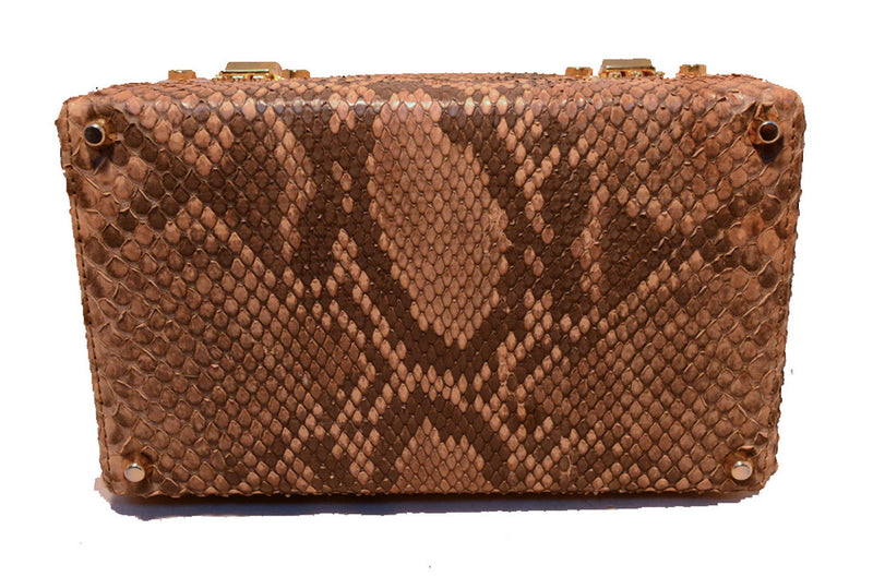 RARE Fendi Natural Python Snakeskin Two-Way Kelly Bolide Handbag