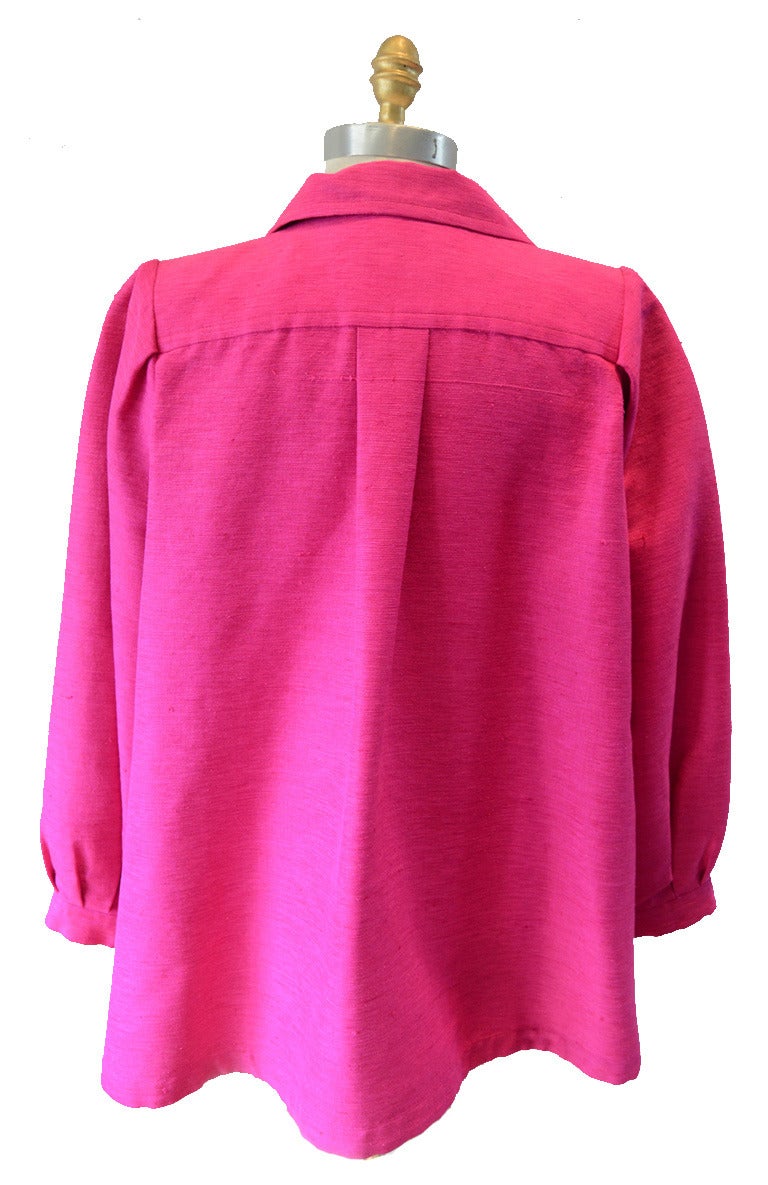 Yves Saint Laurent Vintage Pink Silk and Linen Faille Jacket