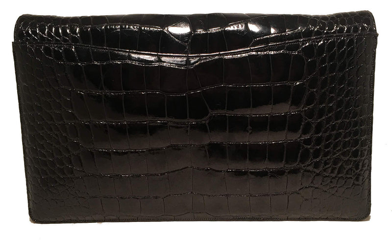 Judith Leiber Vintage Black Alligator Shoulder Bag Clutch