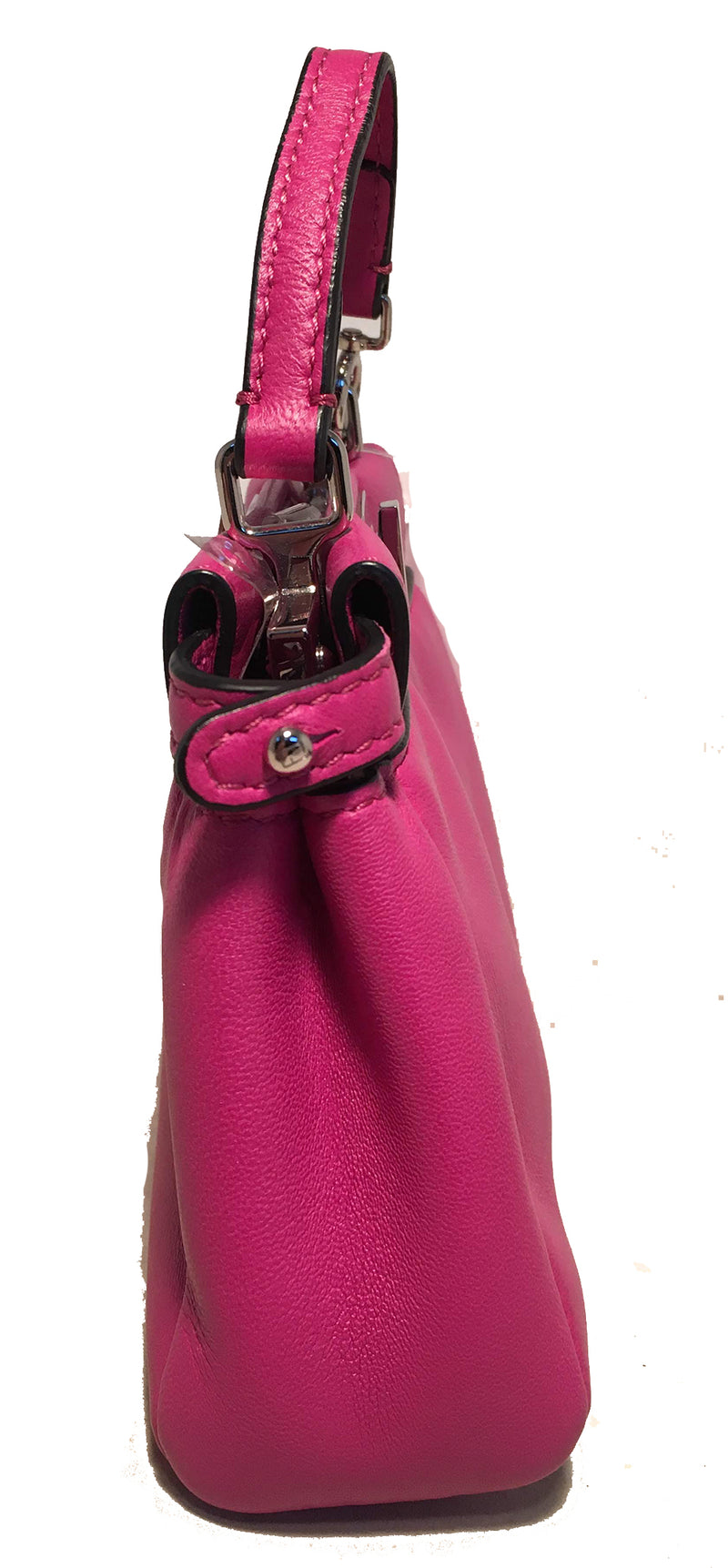 Fendi Micro Mini Fuchsia Pink Peekaboo Bag with Shoulder Strap