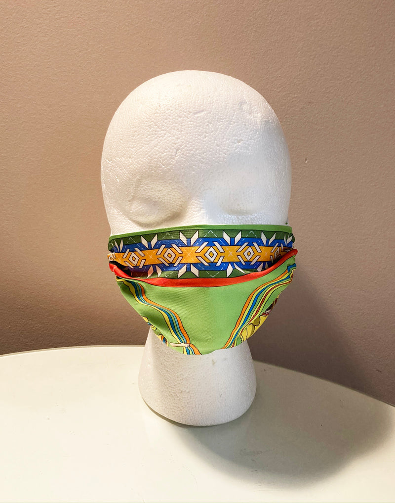 Hermes Belles du Mexique Silk Scarf Face Mask