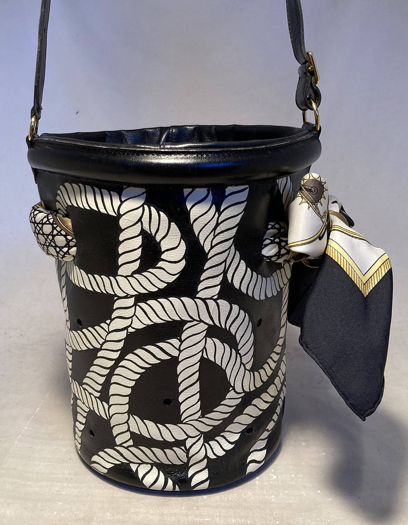 Vintage Hermes Hand Painted Ropes Bucket Bag
