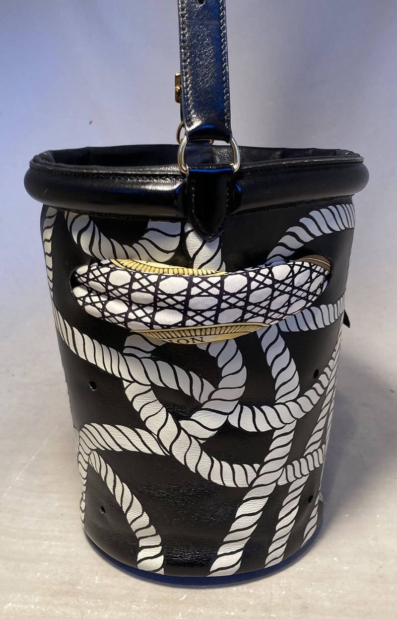 Ooak Vintage Hermes Hand Painted Ropes Bucket Bag