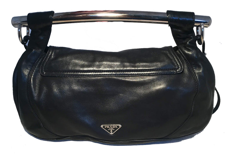 Prada Black Saffiano Leather Small Panier Bucket Bag 1BA217 - Yoogi's Closet