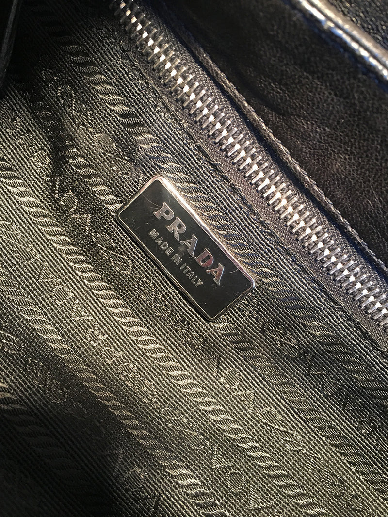 Only 278.00 usd for Prada Calfskin Leather Bar Clutch Shoulder Bag