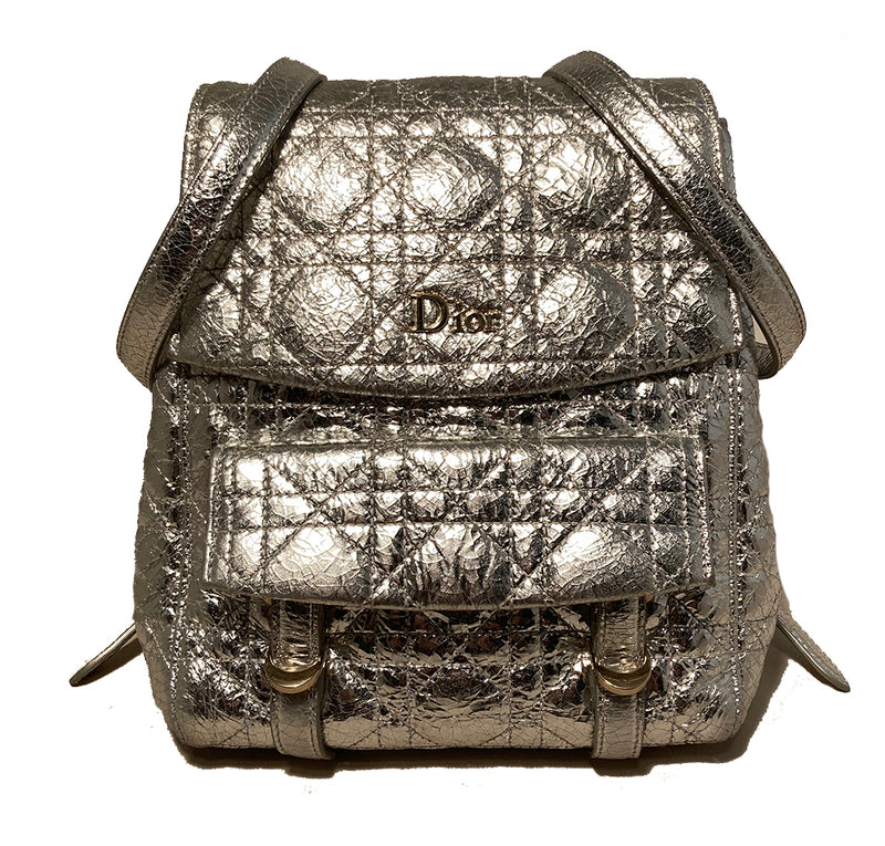 Dior Stardust Silver Leather Backpack