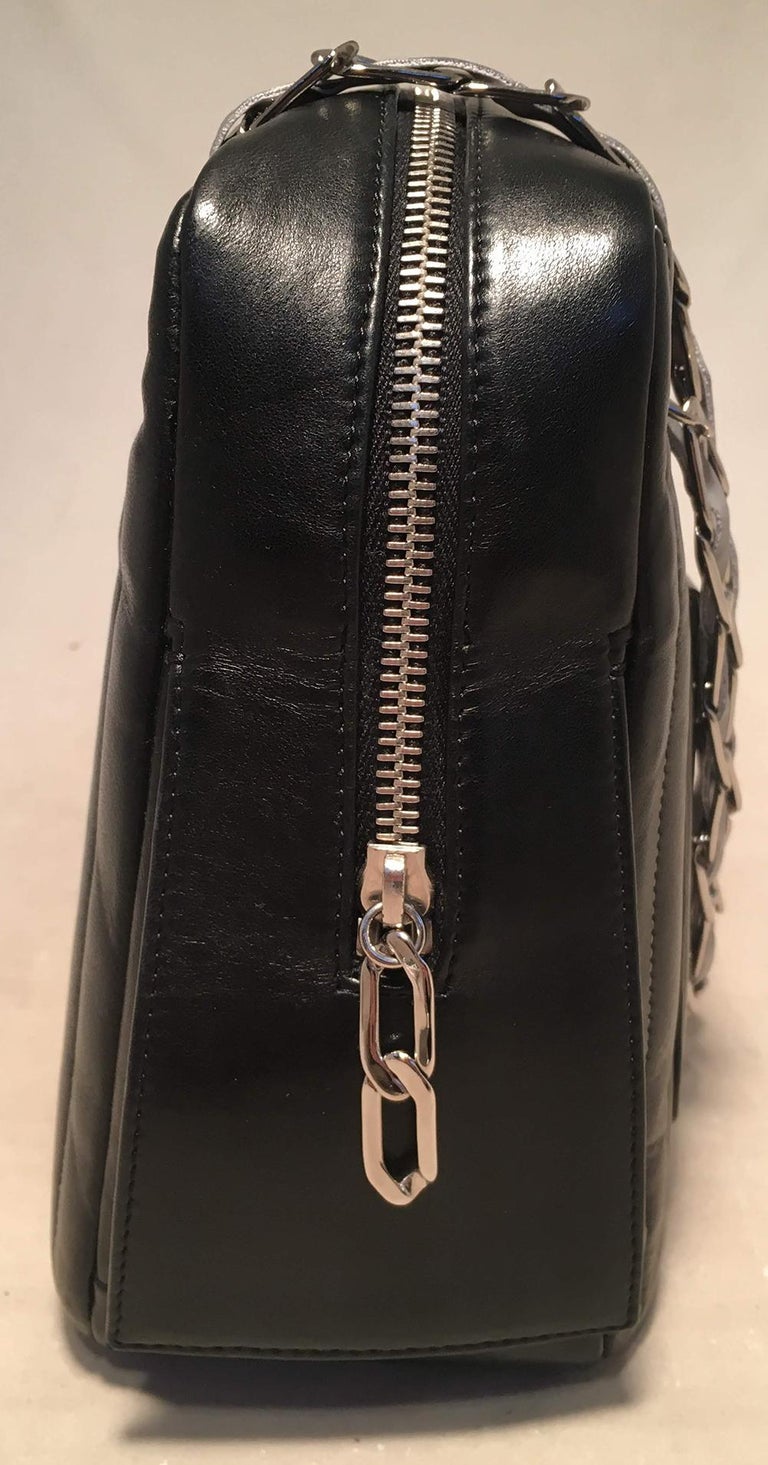 Black Vertical Lambskin Pocket Camera Bag Large