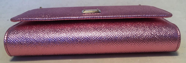 NWOT Dolce and Gabbana Pink Sicily Von Wallet Cell Phone Clutch Purse
