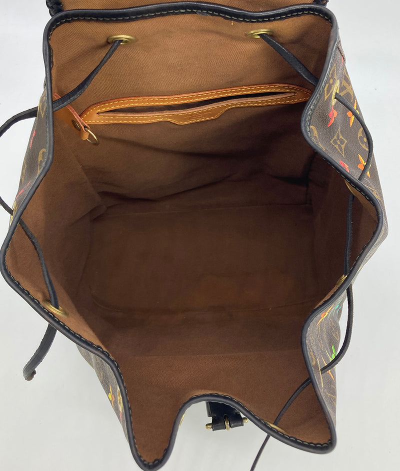 OOAK Louis Vuitton Hand Painted Leather Wrapped Montsouris GM Backpack