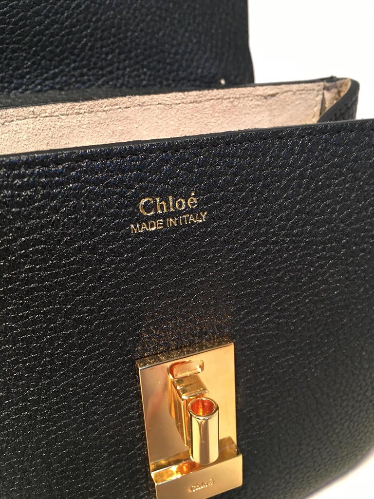 NWOT Chloe Mini Drew Black Leather Saddle Bag