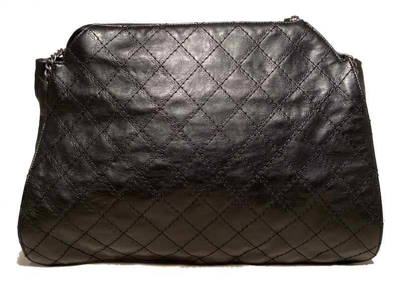 Chanel Black Leather Crave Tote Bag