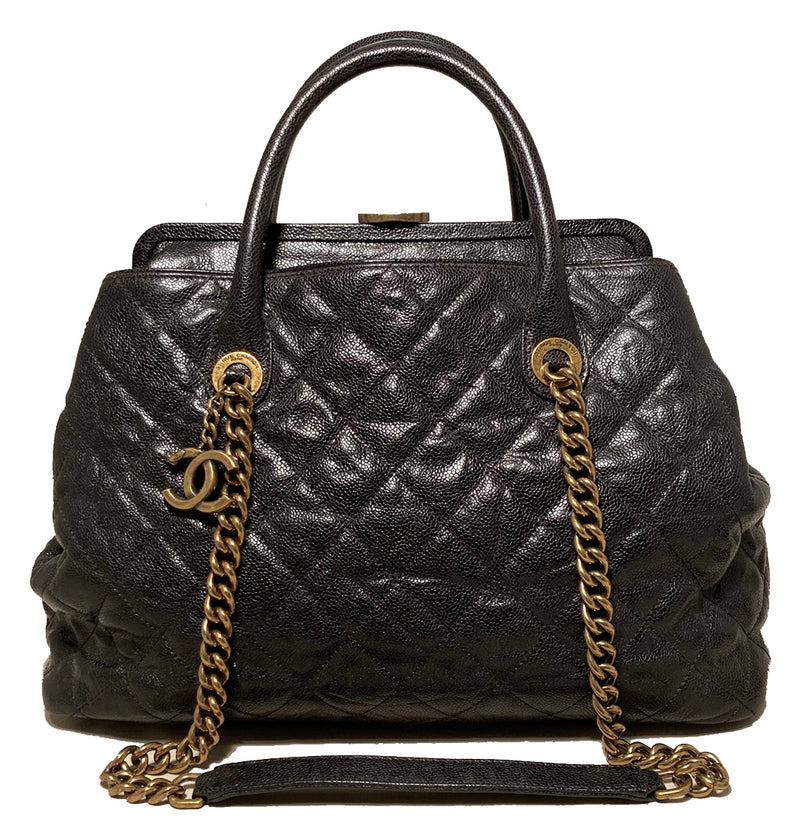 Used chanel QUILTED CAVIAR LEATHER SHOPPING TOTE HANDBAGS HANDBAGS / LARGE  - LEATHER