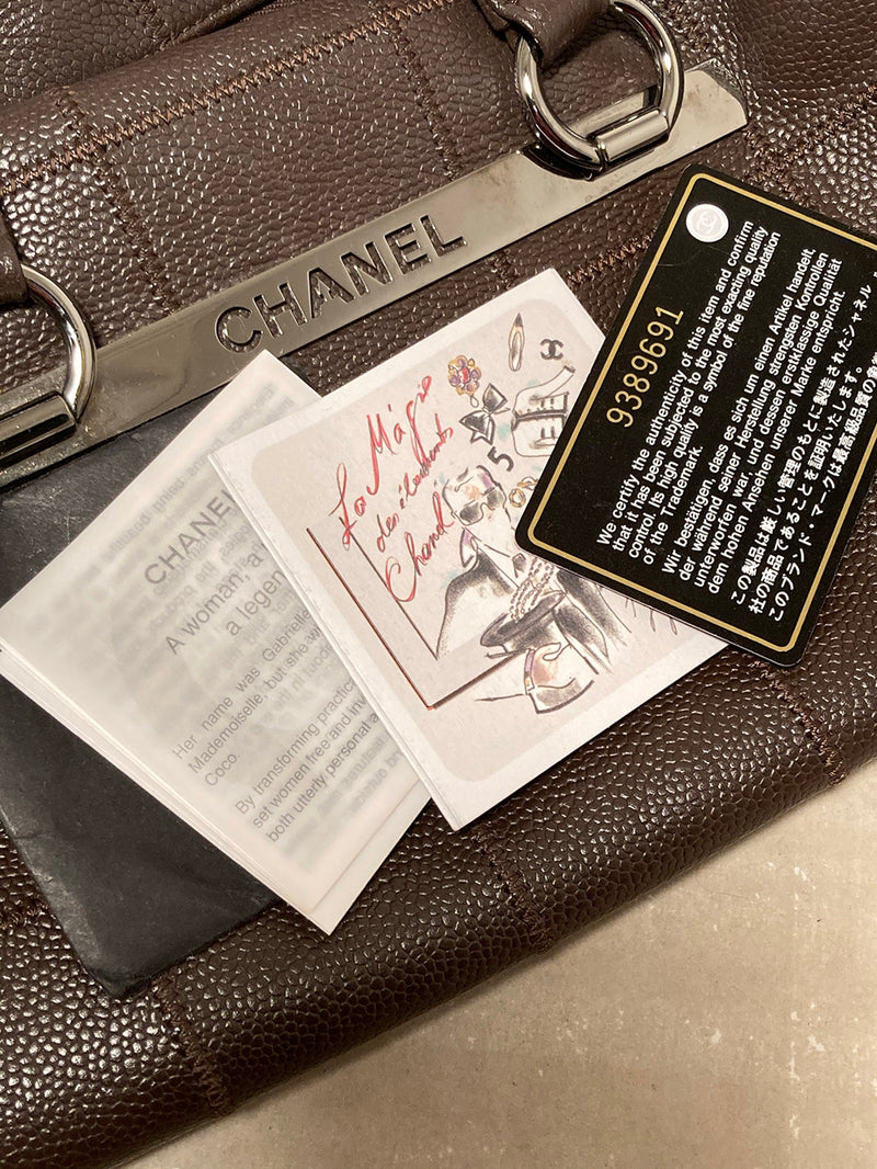 Chanel Brown Square Stitch Bowler Bag – Ladybag International