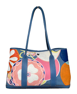 Hermes Blue Garden Party 40 Hand Painted