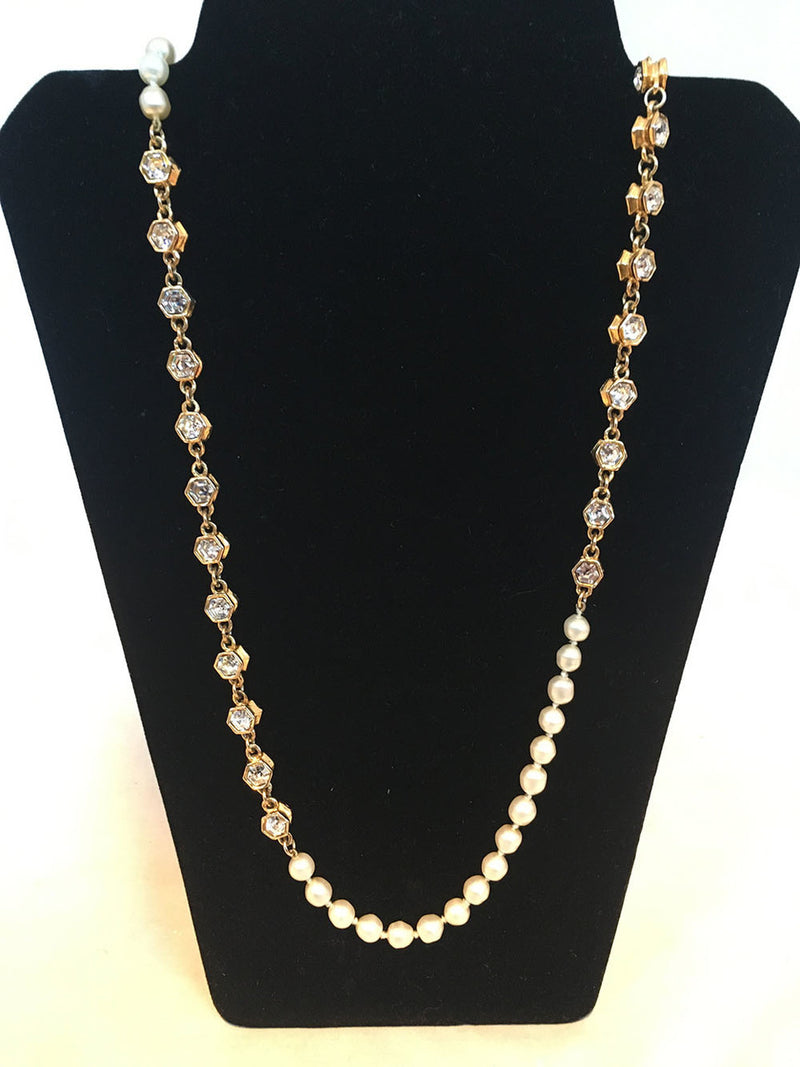 Chanel Vintage Pearl and Crystal Beaded Necklace – Ladybag International