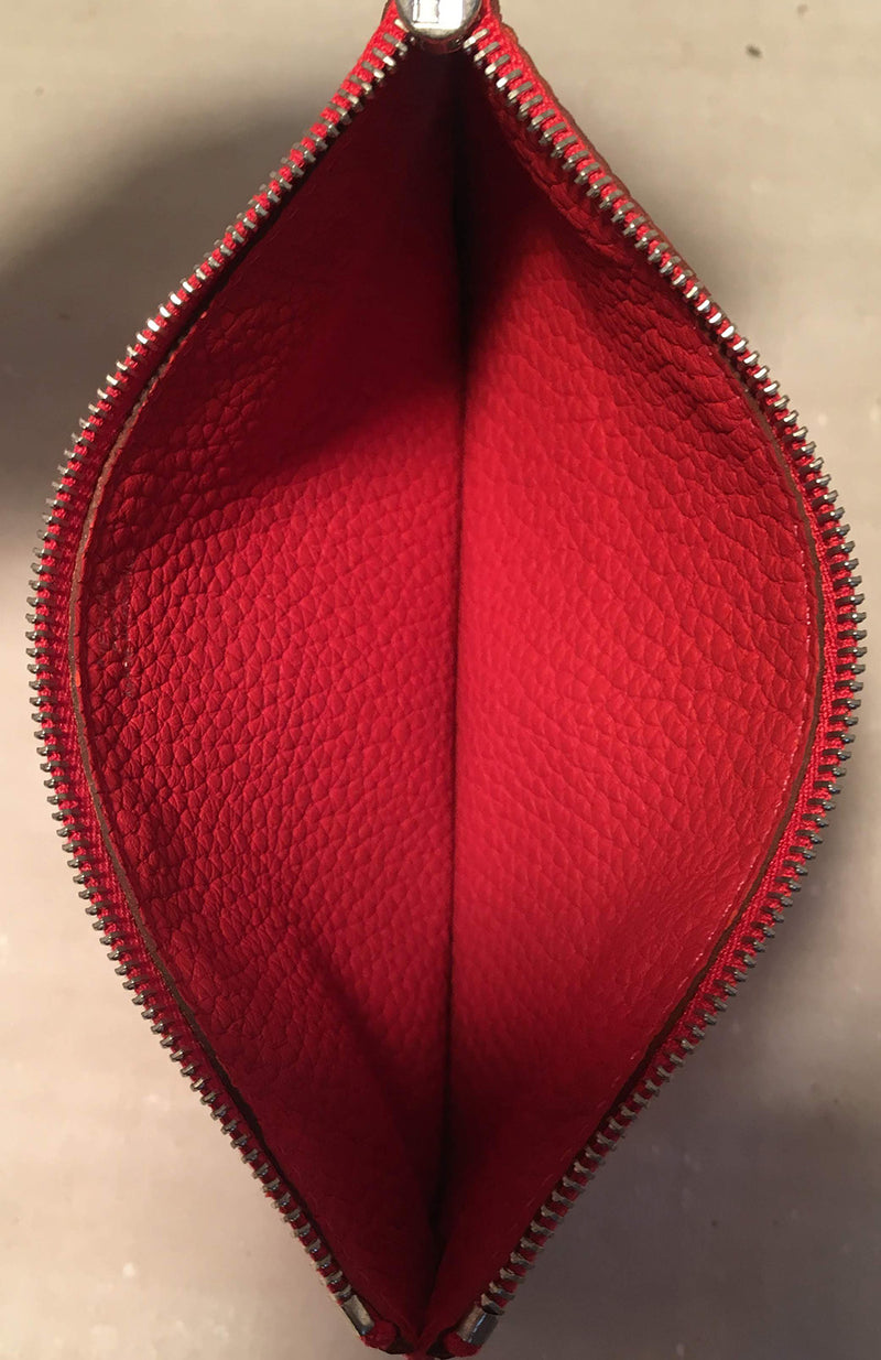 NWOT Hermes Red Togo Dogon Duo Wallet