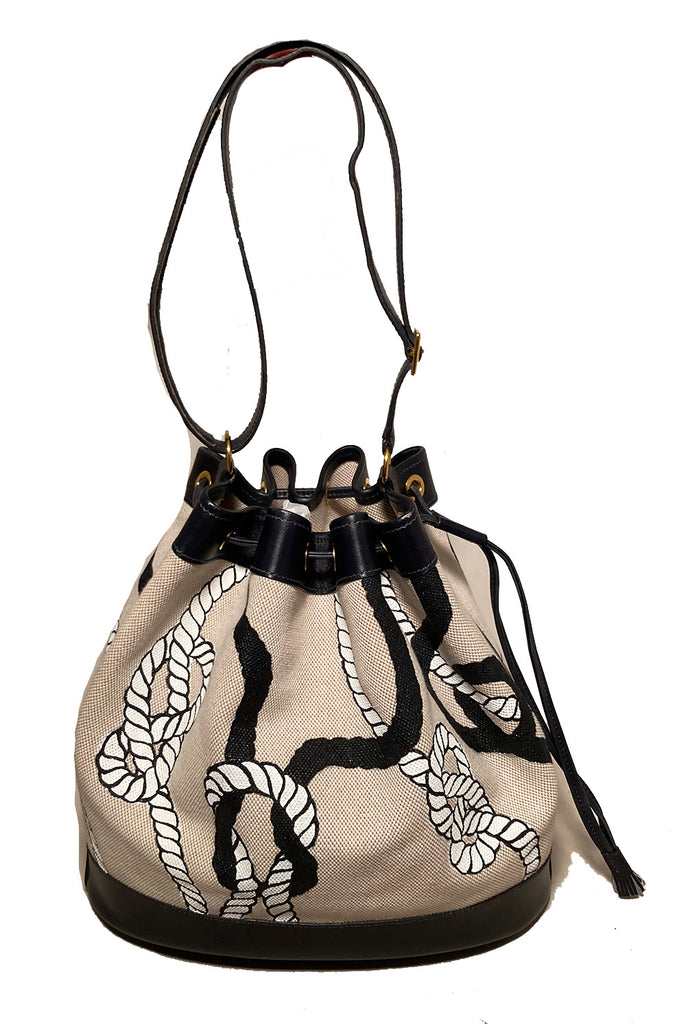 Hermes Vintage Drawstring Bucket Bag Hand Painted – Ladybag