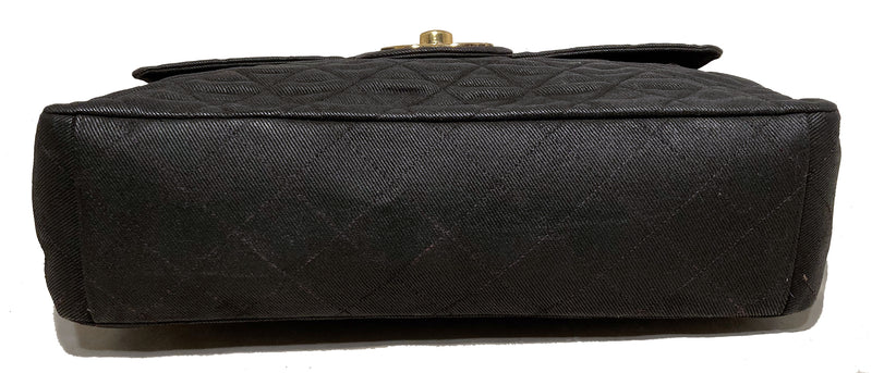 Vintage Chanel Black Denim Maxi Classic Flap Shoulder Bag – Ladybag  International