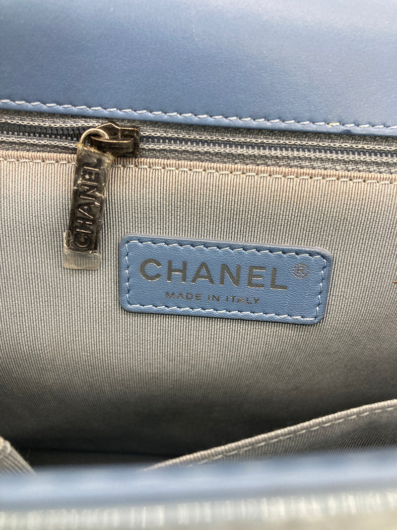 Chanel Light Blue Patent Large Boy Bag – Ladybag International