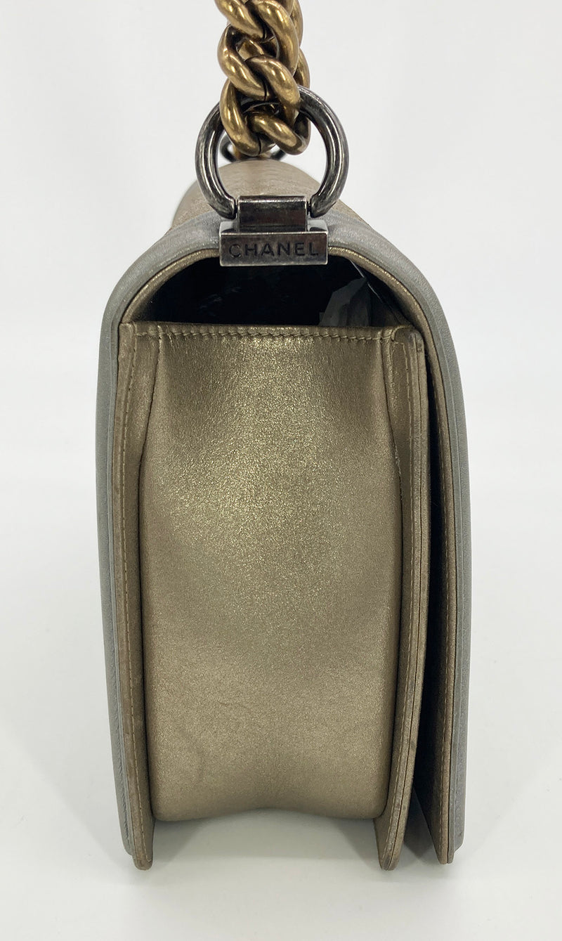Chanel Gold Metallic Medium Classic flap Handbag