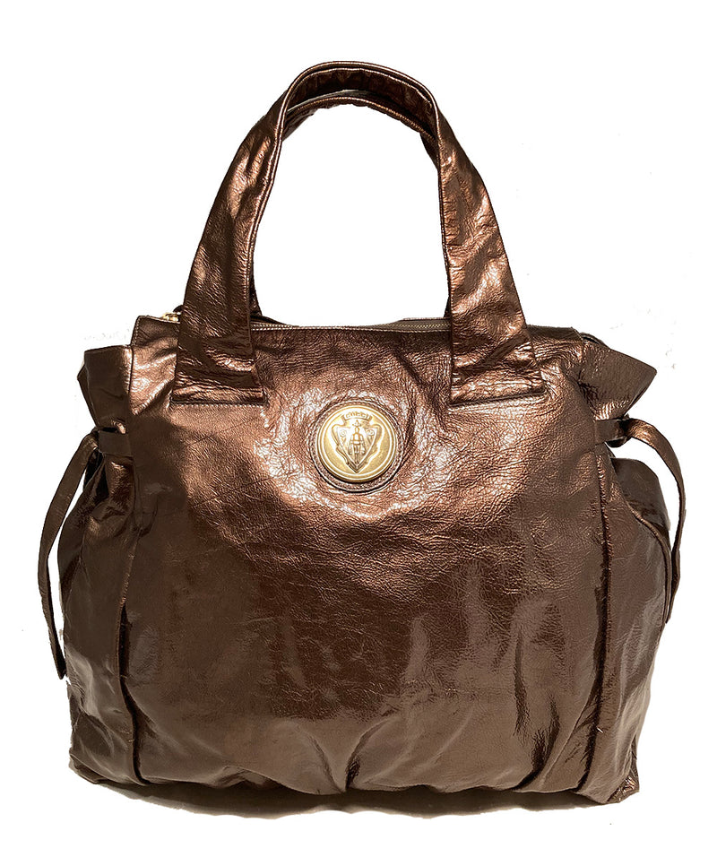 Gucci Bronze Patent Leather Hysteria Bag