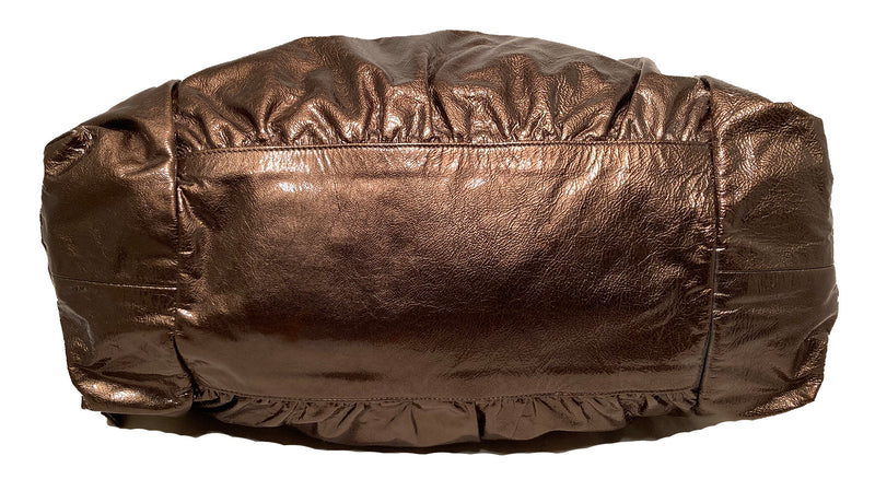 Gucci Bronze Patent Leather Hysteria Bag