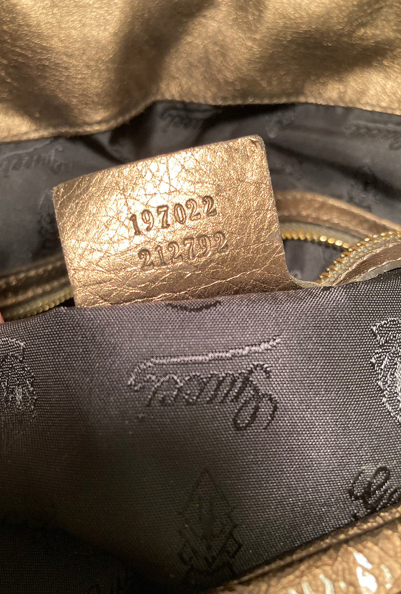 Gucci Bronze Patent Leather Hysteria Bag