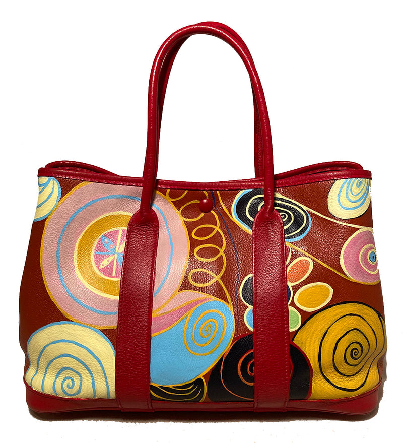 Hermes Hand Painted Leather Garden Party
