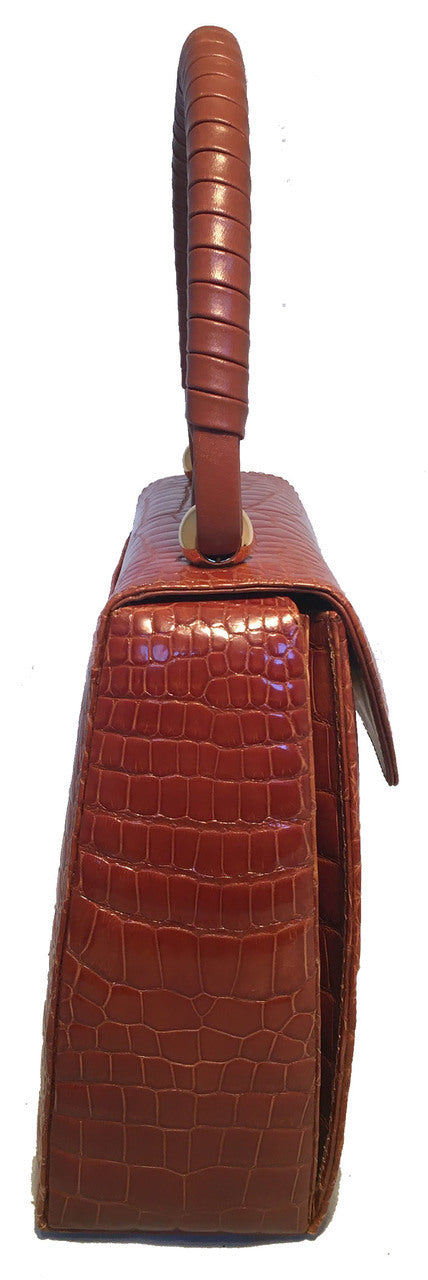 Maxima for Contessa Anna Vintage Tan Alligator Handbag