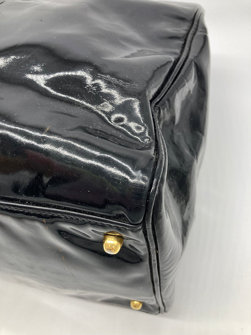 chanel black xl jumbo weekender overnighter travel tote bag Vintage Chanel Black Patent XL Weekender Super Model Tote – Ladybag International