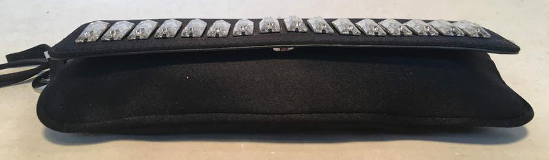 Gucci Black Silk Crystal Front Beaded Evening Bag Clutch